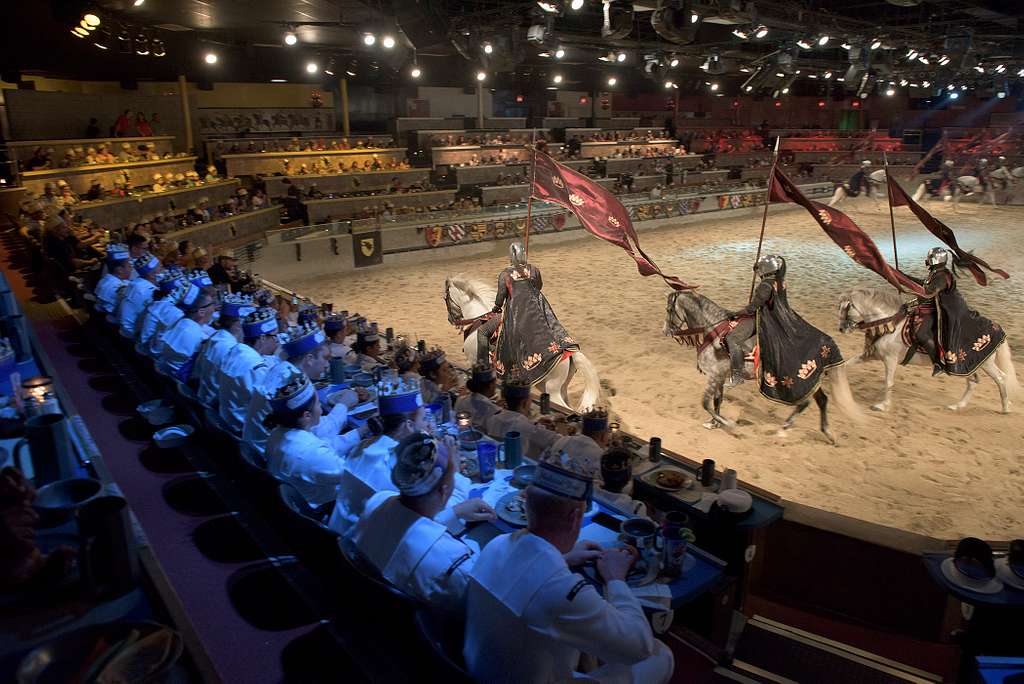 sailors and marines enjoy a meal while watching a show at medieval times dinner 53a21f 1024